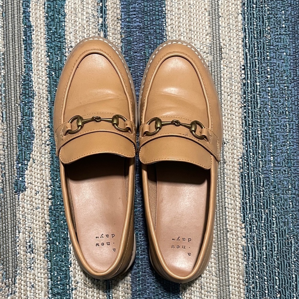 A New Day Tan Horsebit Loafers